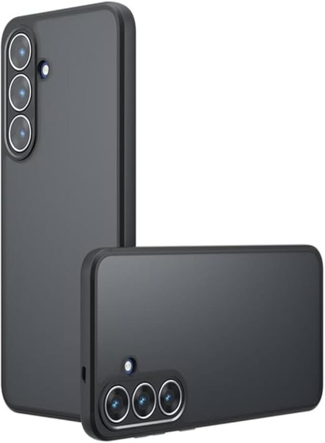 FASCINATION phone case compitable with Samsung galaxy S25 FE global shockproof Hard PC Back Soft TPU Frame Matte Black Slim cover for Samsung galaxy S25 FE